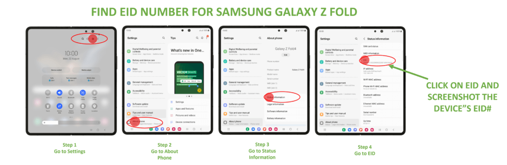 SmartSIM USA Samsung Galaxy Z Fold EID Info